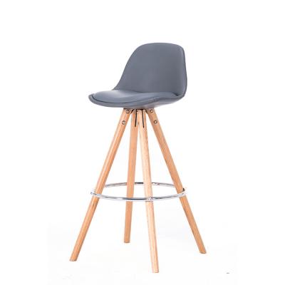 China (Size) Factory direct sales pp adjustable high quality bar chair with cushion leather bar stool plastic wooden legs for sale