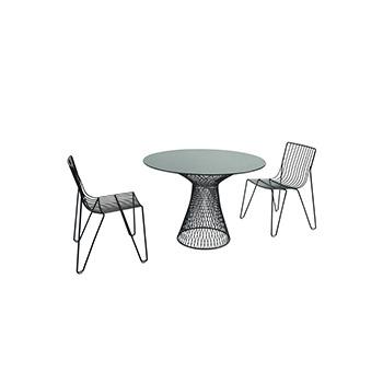 China Wholesale Factory Price Durable Restaurant Furniture Metal Material Outdoor Dining Table And Chairs for sale