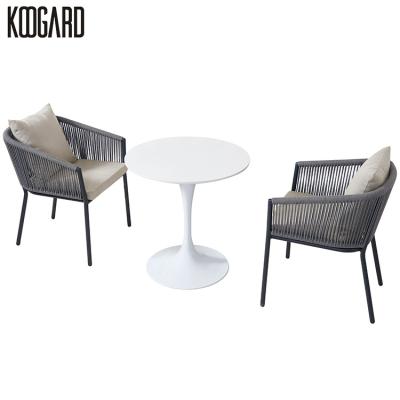 China Modern Outdoor Patio Furniture Garden 3 Piece Rope Bar Table and Outdoor Outdoor Chairs Set for sale