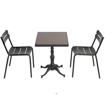 China Foshan contemporary cheap wooden outdoor outdoor patio table and chairs restaurant garden furniture set for sale