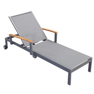 China Contemporary Wholesale Aluminum Chaise Beach Lounge Chairs Outdoor Pool Flange Sun Sofas Chair for sale