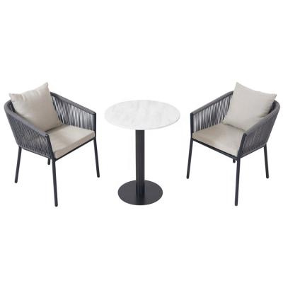 China All Weather Outdoor Furniture Factory Wholesale Set Modern Hotel Outdoor Furniture Coffee Table And 2 Aluminum Chairs for sale