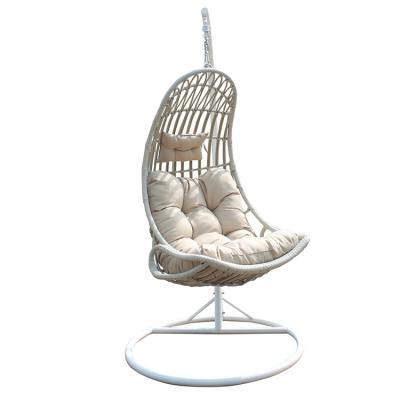 China Modern Outdoor Patio Wicker Garden Rattan Swing Egg Swing Chairs Hanging Chair With Stand for sale