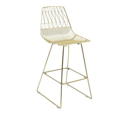 China Minimalist Foshan Bar Furniture Outdoor Metal Wire Colored String Bar Counter Chair Bar Chairs for sale