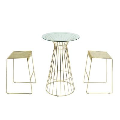 China Modern Bar Cafe Restaurant Furniture Brass String Chair Stools Restaurant Dining Chair Sets for sale