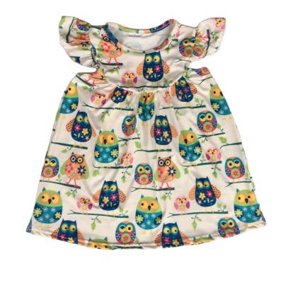 China Washable summer sleeve cute dress pattern print little girl creative little skirt for sale