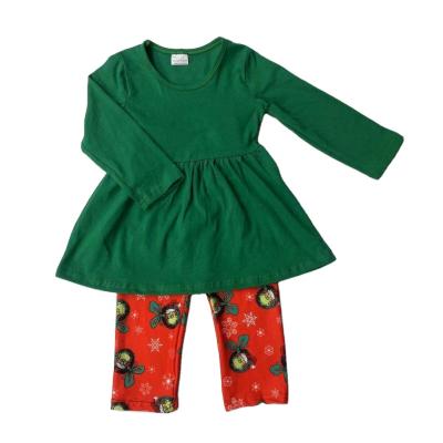 China Casual Ready To Ship Lovely Toddler Christmas Outfit Kids Girl Sleeve Tops Along With Christmas Winter Clothes Legging Set for sale