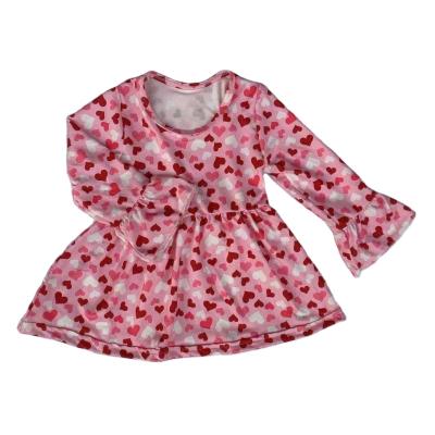 China New Design Product Washable Rose Pattern Print Design Valentine's Day Girl Dress for sale