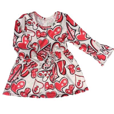 China Pattern Design New Product Print Design Valentine's Day Washable Multicolor Girl Dress for sale