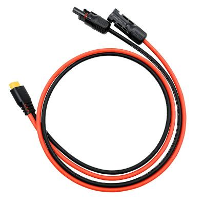 China Industrial Equipment 1 Pair Solar Panel Extension Cable 4 2.5 mm2 10 12 Black Copper Wire 6 14 A.W.G. and red with solar PV cable connectors for sale