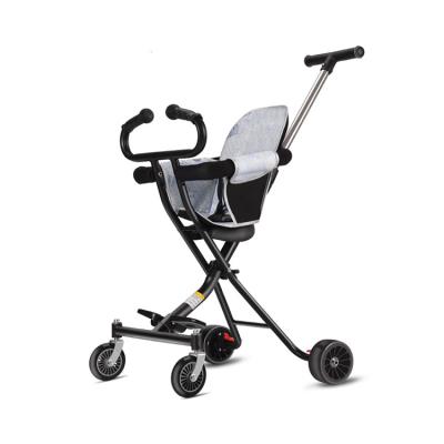 China High carbon steel+expected by environmental protection PU tire rear wheel double brake foldable four wheel baby stroller for sale