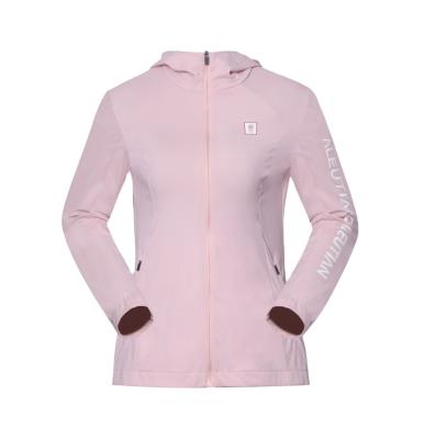 China ALEUTE Softshell Women Outdoor Zipper Hooded Elastic Jacket Softshell Apparel Custom Fit Breathable High Quantity for sale