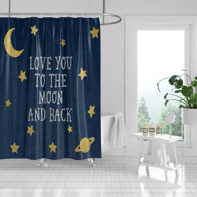 China Durable Shower Curtain Fabric Bathroom Water Repellent Machine Quality Hotel Quality 3D Printing Multi Color 72 x 72 Inches Washable for sale