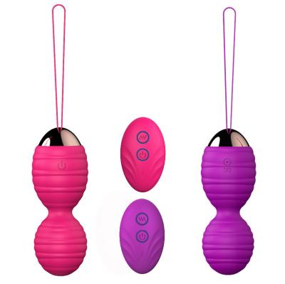 China 12 Frequency Vibration Modes Kegel Balls Exercise Weight For Women Strengthening Pelvic Floor Exercises Tightening Wireless Remote Silicone Ben Wa Balls for sale