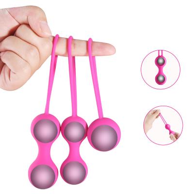 China 3 Pcs Silicone Kegel Balls Full Silicone Kegel Exercise Weighs Ben Wa Ball For Women Lady Kegel Exercises Balls Female Trainer for sale