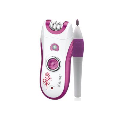 China Twin Blade Kemei KM-3066 Electric 4 in 1 Women Shaver Female Body Hair Removal Razor Trimmer Facial Depilation Machine for sale