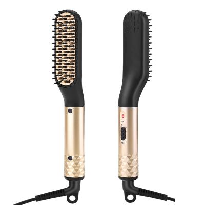 China Multifunctional Fast Heating Hair Comb Brush Beard Straightener Hair Straightening Comb Beard Fast Hair Curler Styler For Men for sale