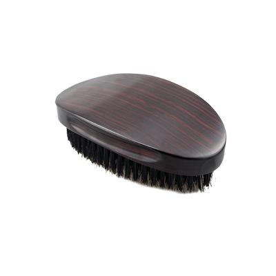 China Wholesale High Quality Natural Private Label 360 Boar Hair Curved Beard Black Wave Brush For Men for sale