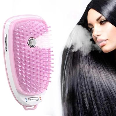 China Battery Powered Handheld Mini USB Charged Professional Ion Jet Nano Hair Straightening Massager Brush for sale