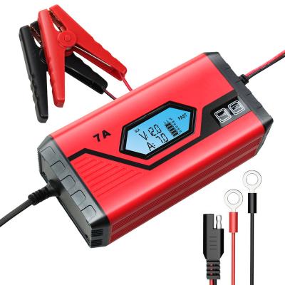 China Automatic Car Boat Truck Motorcycle 7Amp Car Battery Charger Selection of Charging Voltage and Curent for sale