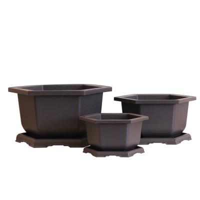 China Chinese Style Bonsai Hexagonal Pots Planter Garden Pot Flower Pot Succulent Plastic Garden for sale