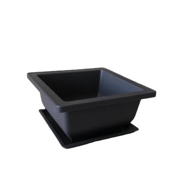 China Chinese Style 12.1*12.1*5.8cm Square 350ml Square Bonsai Flower Pots Planter Flower Pot Succulent Plastic Purple Clay Pot for sale