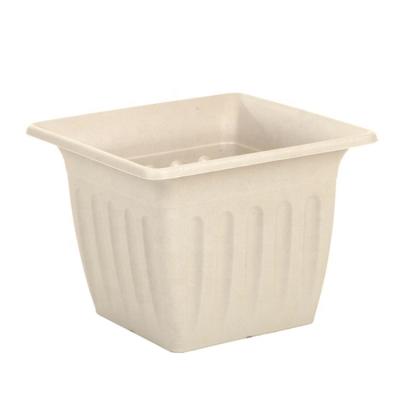 China Chinese style L size classical European style pots square plastic clay outdoor flowerpot for sale