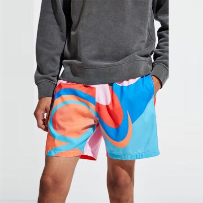 China 2020 Summer New Fashion Sustainable Wave Printed Elastic Waist Beach Swim Shorts Men for sale