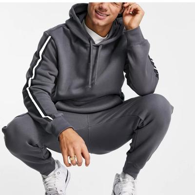 China Custom Sports Windproof Cotton Plus Size Mens Jogger Jogger Gym Plain Fleece Hoodies Tracksuits Clothing Set for sale