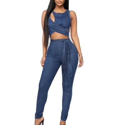 China 2019 Anti-Static New Style Cotton Cut Haters Denim Overalls For Women Stretch Slim Sexy Pants With Narrow Legs for sale