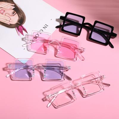 China 2022 New Fashion Fashion Toddler Sunglasses Wholesale Square Plastic Colorful Lens Polarized Cool Shades UV400 Kids Child Baby Sunglasses for sale