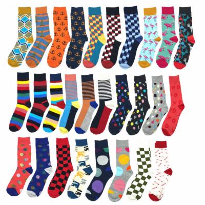 China Antibacterial Mens Fun Dress Socks Colorful Cotton Socks Fashion Funky Factory Patterned Happy Socks for sale