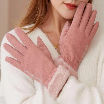 China Sale Women Winter Gloves High Quality Warm Simple Ski Gloves Cheap Logo Touch Screen Printed Glove for sale