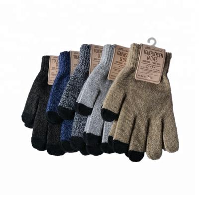 China Jacquard Customized Hand Warm Woolen Cotton And Acrylic Knitted Gloves Cheap Winter Knit Gloves for sale