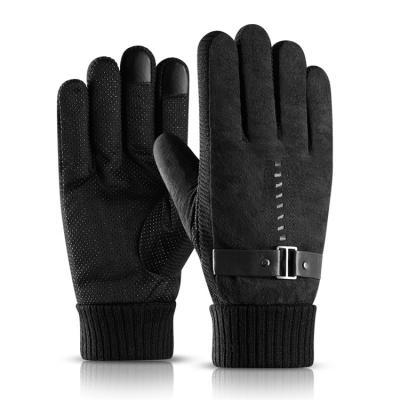 China New Mens Real Pigskin Plain Winter Snowboard Superior Thermal Gloves Men Gloves With Fur for sale