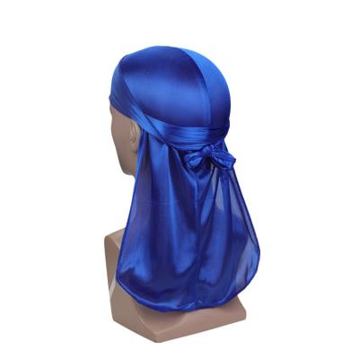 China New polyester durags for men unisex silk durag with long tail red satin pirate hat durags chemotherapy hat for sale