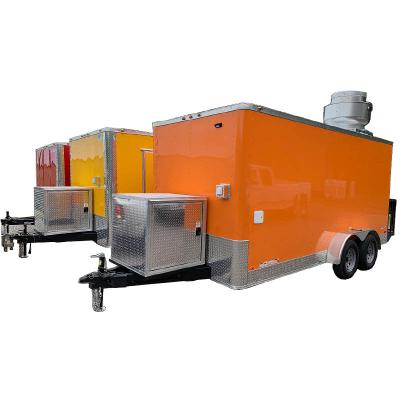 China Bakery Car Towing Street Trailer Equipments Full Kitchen Container Fast Food Trailer for sale