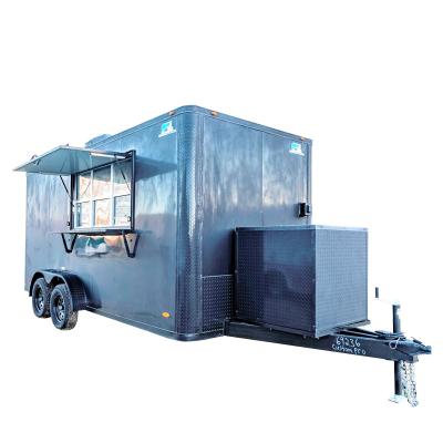 China Large size pizza burger trailer food container trailer bakery mobile food vending van catering restaurant for sale