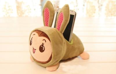 Chine Monkey le tissu mou de vert de jouets de peluche de concepteur de support de téléphone portable de lapin à vendre