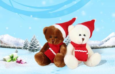 China O Natal bonito macio personalizado da peluche encheu brinquedos do festival do urso 10CM à venda