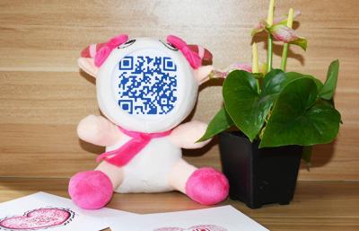 China Custom Fiber Cotton Stuffed 3D Face Dolls to place QR Code photo for sale