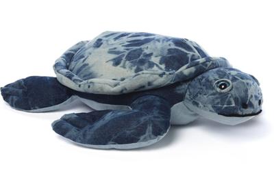 China Super cute upcycled turtle polyester stuffing Denim Toys 6 inches For kids for sale