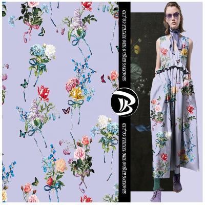 China 2020 new designs digital printing fabric100% polyester anti-static silk satin for sale