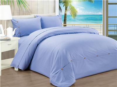 China Polyester Cotton Bedding Set Sateen Stripe 1800 Series Egyptian Cotton Blend 4pcs Duvet Cover Set for sale