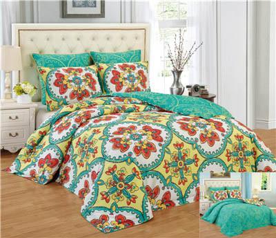 China Reversible 6pcs Comforter Set Printed Floral Bedding Set Premier Quality 1200 Egyption Cotton Touch for sale