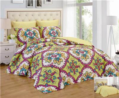 China Reversible 6pcs Comforter Set Printed Floral Bedding Set Both Sides Cab be Used High Quality Printed  Fabric for sale