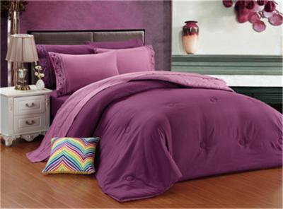 China Comforter Set 3pcs Polycotton Solid Bedding Set Solid Color Comforter Pillow with Embroidery for sale