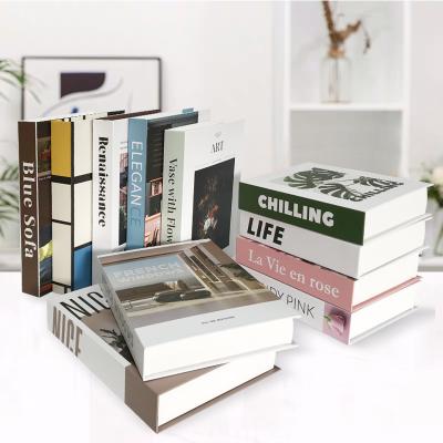 China Eco-friendly Cheap Openable Home Book Box Fake Books Shelf Hardcover Gold Decoration for Yiwu Coffee Table Books with Hemp Rope for sale