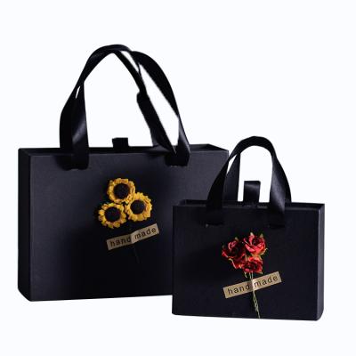 China Disposable Wholesale Custom Clothing Packaging Bag Black Packaging Boxes Bag Box for sale