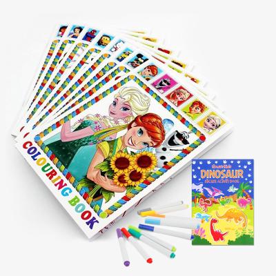 China paper & Manual bulk softcover sticker cardboard keepsake story a5 coloring book set kids design printing factory for sale